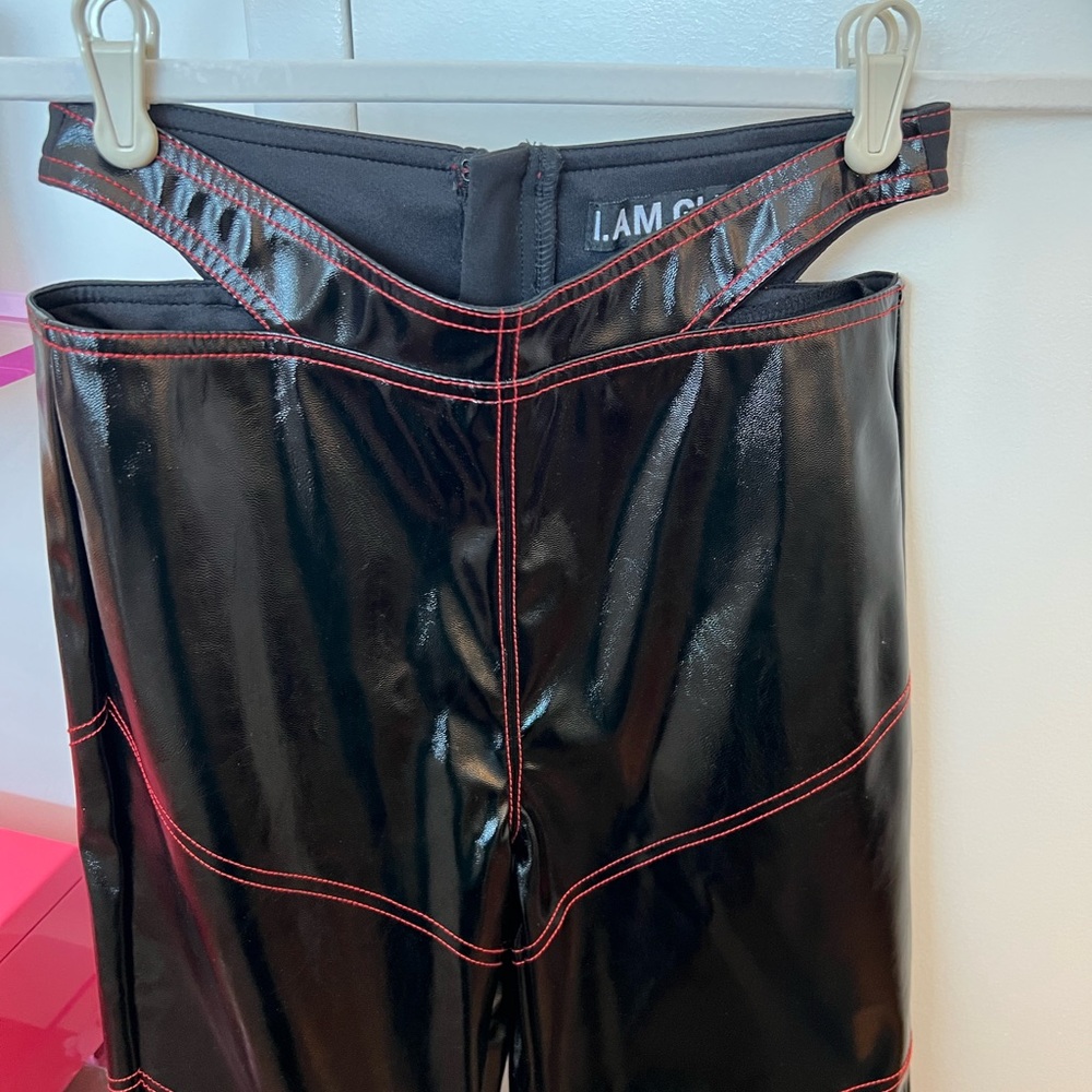 I am Gia black faux leather pants